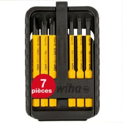 Wiha SlimBit 44106 Jeu D'embouts 7 Pièces Cruciforme Phillips, Vis Pozidriv, Vis à Fente, TORX X135392