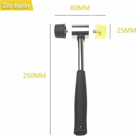 Marteau En Caoutchouc, Maillet En Caoutchouc Avec Double Face Outil Pour Projets De Bricolage, Artisanat, Ébéniste 2 Marteau En Caoutchouc, Maillet En Caoutchouc Avec Double Face Outil Pour Projets De Bricolage, Artisanat, Ébéniste – Image 2