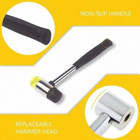Marteau En Caoutchouc, Maillet En Caoutchouc Avec Double Face Outil Pour Projets De Bricolage, Artisanat, Ébéniste 3 Marteau En Caoutchouc, Maillet En Caoutchouc Avec Double Face Outil Pour Projets De Bricolage, Artisanat, Ébéniste – Image 3
