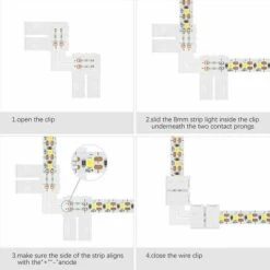 Connecteur De Bande LED RVB 2 Broches En Forme De L 2835/3528 Connecteur De Bande LED RVB Connecteur D'angle Droit Pour 2835 3528 Bandes Lumineuses LED RVB-8 Mm Life -Pas Cher Pro Bricoleur Magasin 99296716 3