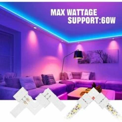 Connecteur De Bande LED RVB 2 Broches En Forme De L 2835/3528 Connecteur De Bande LED RVB Connecteur D'angle Droit Pour 2835 3528 Bandes Lumineuses LED RVB-8 Mm Life -Pas Cher Pro Bricoleur Magasin 99296716 5