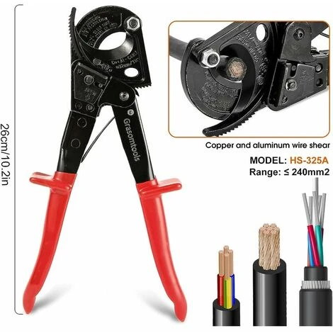 TRIO Coupe-câble à Cliquet HS 325A - Pour Couper Jusqu'à 240 Mm² - Pour Aluminium Et Cuivre(1 Article) 5 TRIO Coupe-câble à Cliquet HS 325A - Pour Couper Jusqu'à 240 Mm² - Pour Aluminium Et Cuivre(1 Article) – Image 5