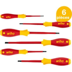 Wiha Jeu De Tournevis SoftFinish® Electric Fente, Pozidriv 6 Pcs (25477)
