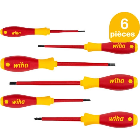 Wiha Jeu De Tournevis SoftFinish® Electric Fente, Pozidriv 6 Pcs (25477) 1 Wiha Jeu De Tournevis SoftFinish® Electric Fente, Pozidriv 6 Pcs (25477)