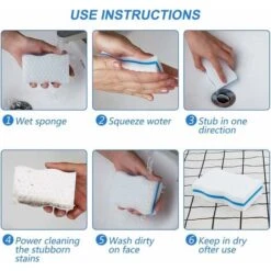 Eponges Magiques, 24 Pcs Eponge En Melamine De Nettoyage Très Épaisse - Gomme Magique Pour Salle De Bain, Piscine, Cuisine, Sol, Mur (sans Produits Chimiques) - Blanc -Pas Cher Pro Bricoleur Magasin 99409686 4